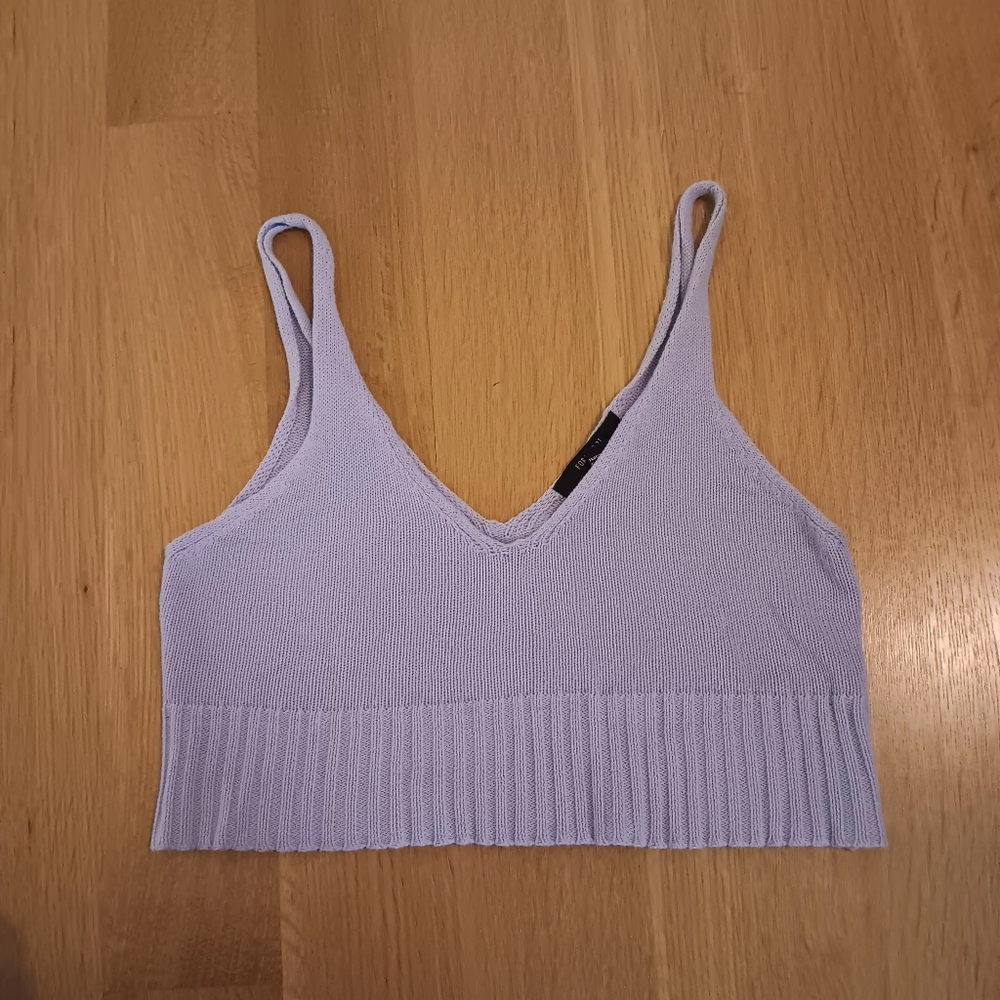 Lavender Knit Women's Super Cropped Tank